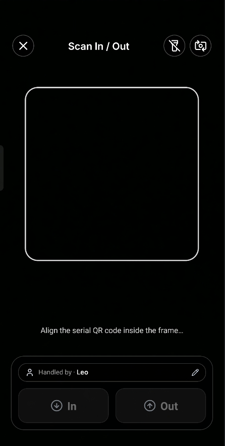 KuwaLog mobile scan screen